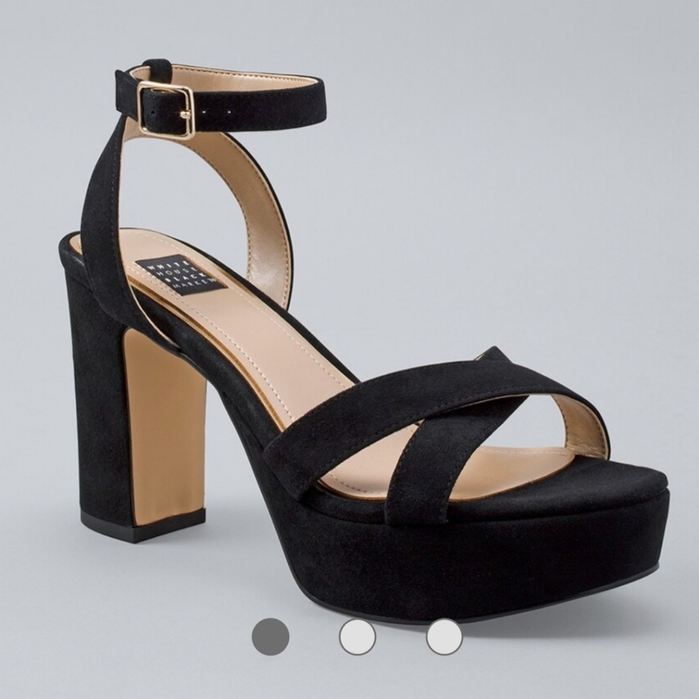 NIB size 11 black suede platforms WHBM